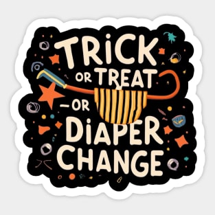 Trick or treat... or diaper change Sticker